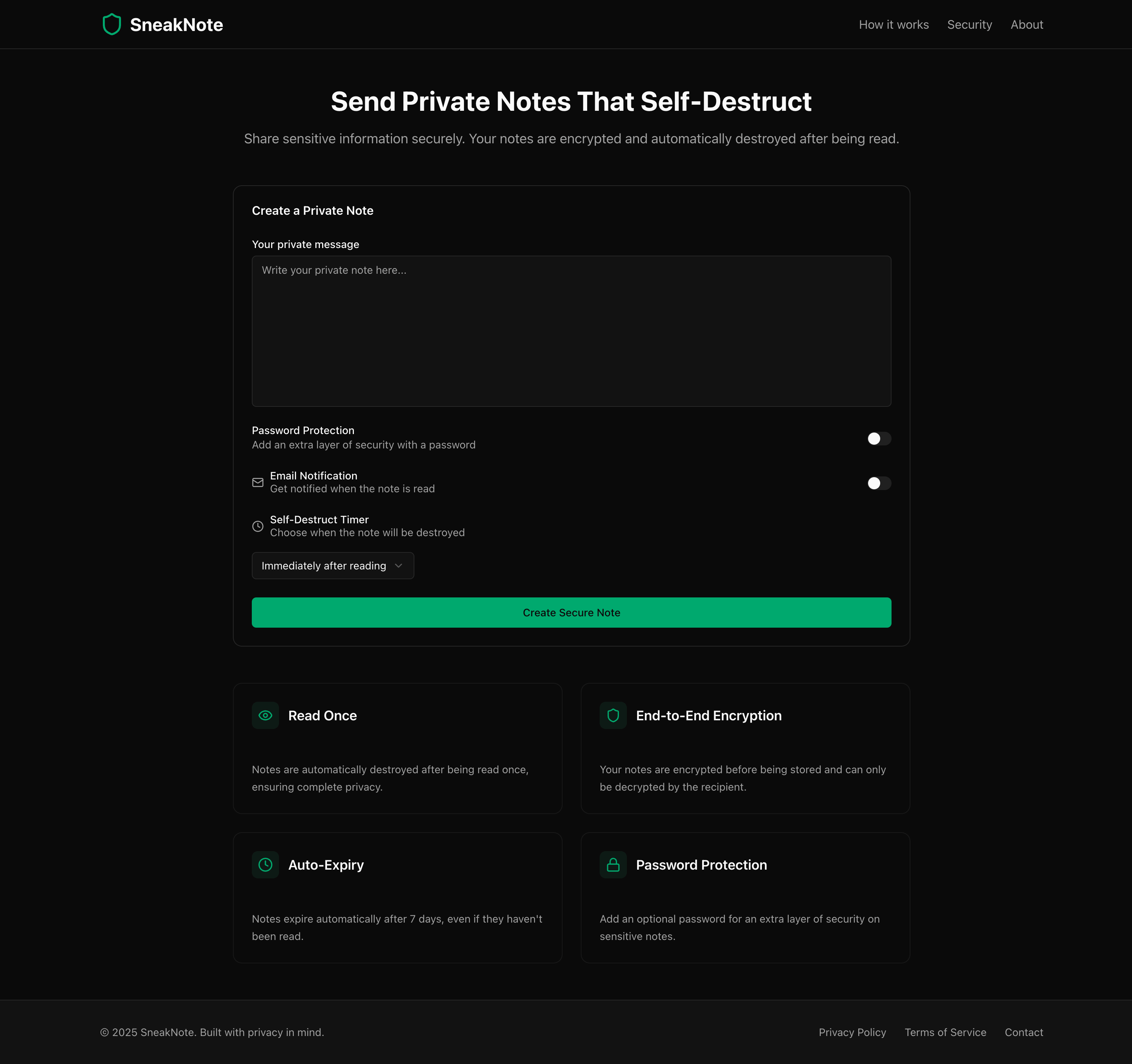 SneakNote screenshot 1